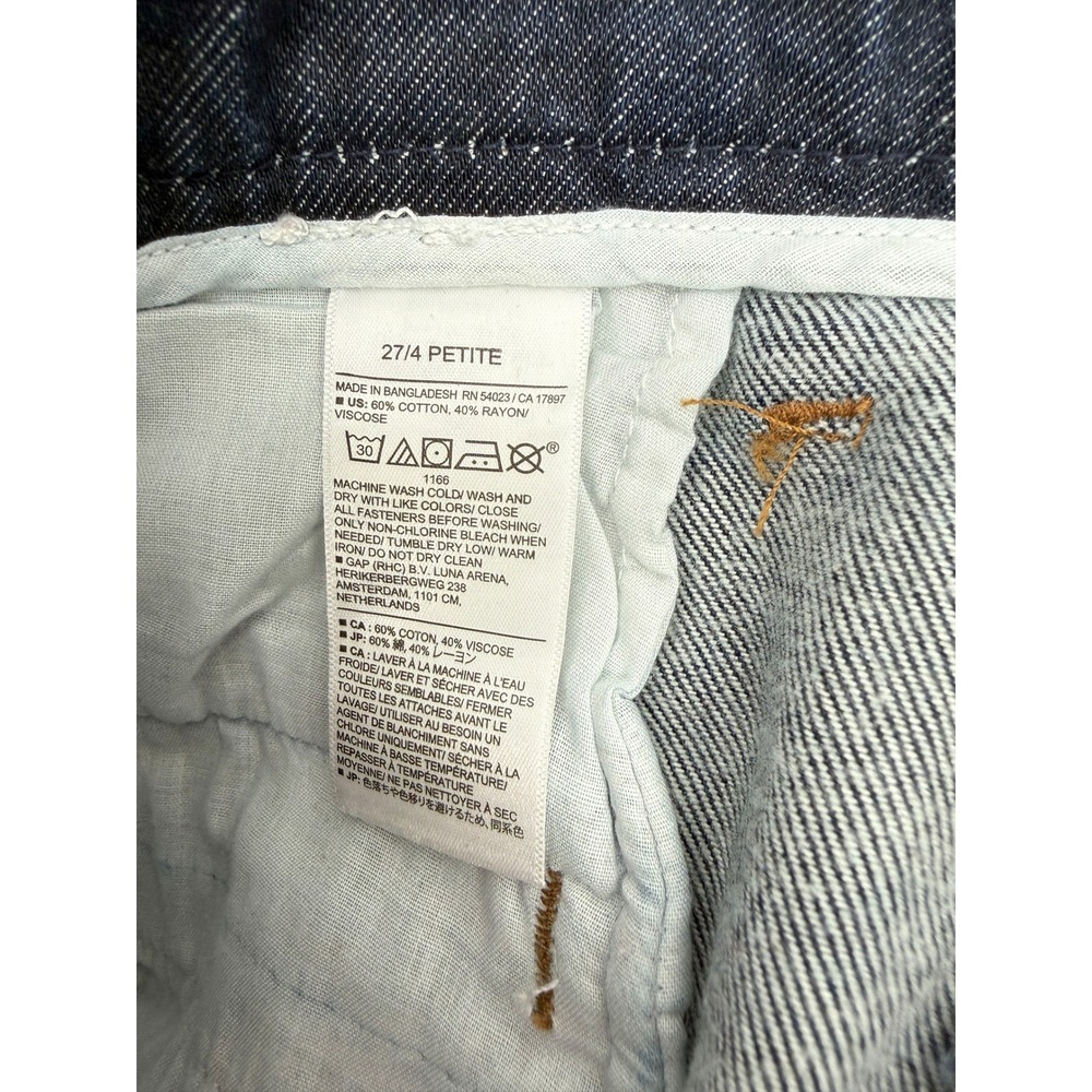 Banana Republic Jeans Women 27/4 Petite Dark Wash Mid-Rise Straight Pleated 0062 - Picture 8 of 9